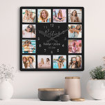 Create Your Custom Photo Collage Modern Friendship Square Wall Clock<br><div class="desc">Make this trendy elegant black and silver photo collage wall clock unique with 12 of your favorite photos with your best friend(s). The design also features modern handwritten "Besties" script,  your names and the date you met.</div>