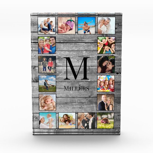 Create Your Custom Photo Collage Rustic Farmhouse Acrylic Award (Front)