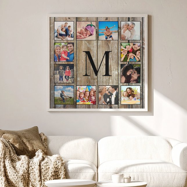 Create Your Custom Photo Collage Rustic Farmhouse Canvas Print (Creator Uploaded)