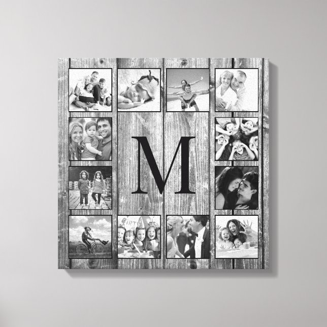 Create Your Custom Photo Collage Rustic Farmhouse Canvas Print (Front)