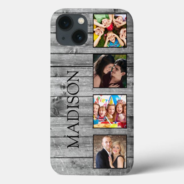 Create Your Custom Photo Collage Rustic Farmhouse Case-Mate iPhone Case (Back)
