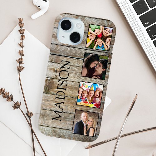 Create Your Custom Photo Collage Rustic Farmhouse iPhone 15 Case