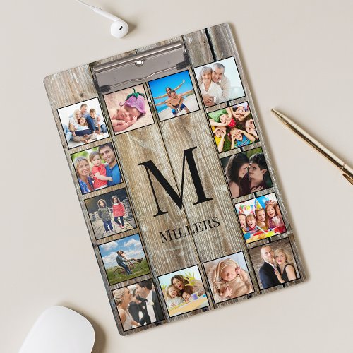 Create Your Custom Photo Collage Rustic Farmhouse Clipboard