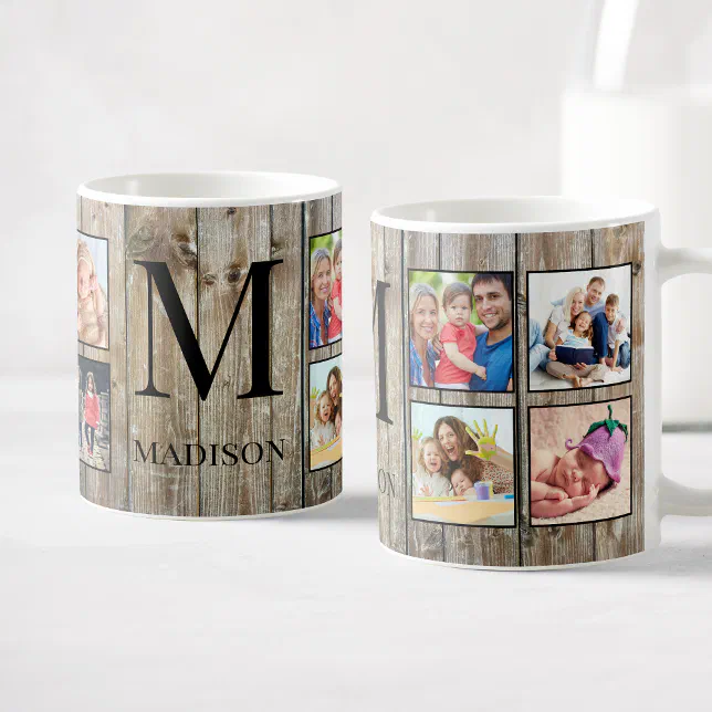 Create Your Custom Photo Collage Rustic Farmhouse Coffee Mug | Zazzle