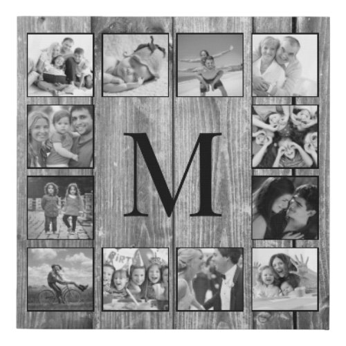 Create Your Custom Photo Collage Rustic Farmhouse Faux Canvas Print