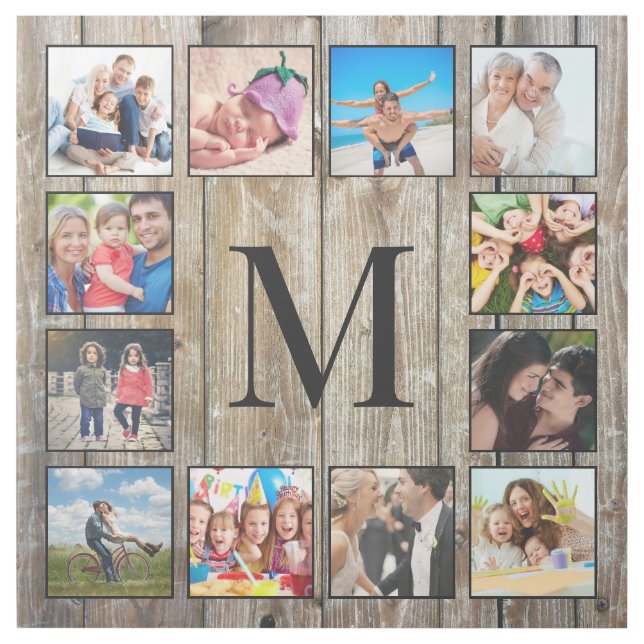 Create Your Custom Photo Collage Rustic Farmhouse Gallery Wrap (Front)