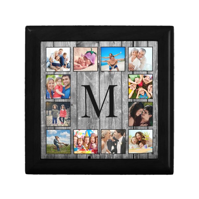 Create Your Custom Photo Collage Rustic Farmhouse Gift Box (Front)
