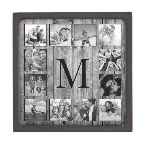 Create Your Custom Photo Collage Rustic Farmhouse Gift Box