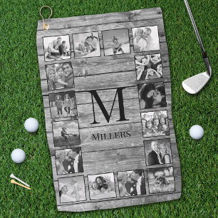 Create Your Custom Photo Collage Rustic Farmhouse Golf Towel