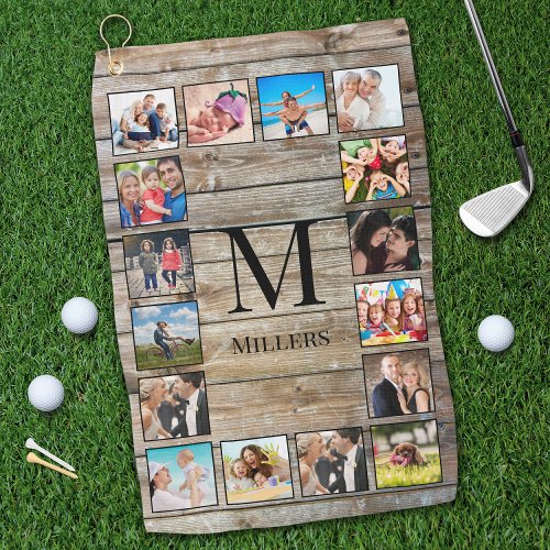 Create Your Custom Photo Collage Rustic Farmhouse Golf Towel