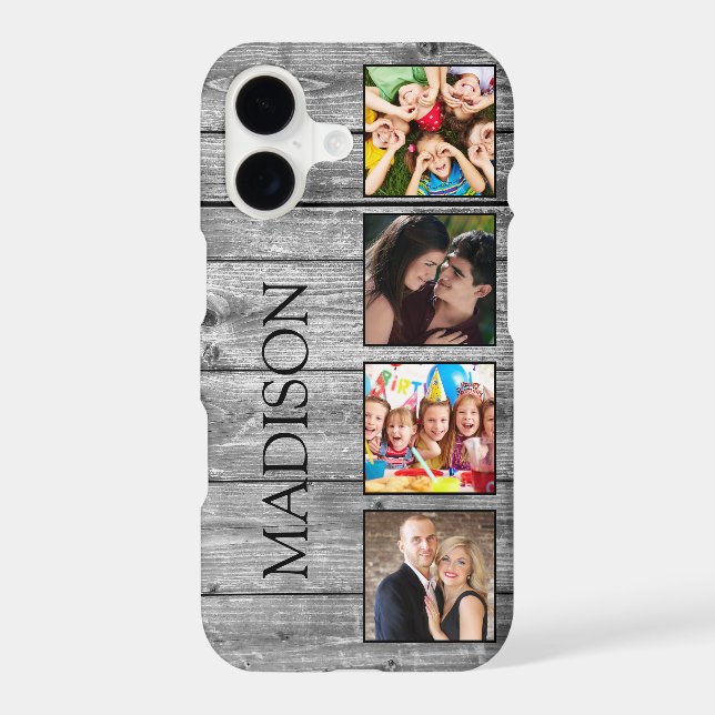 Create Your Custom Photo Collage Rustic Farmhouse iPhone Case (Back)