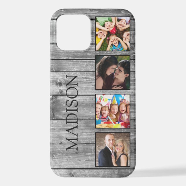Create Your Custom Photo Collage Rustic Farmhouse iPhone Case (Back)