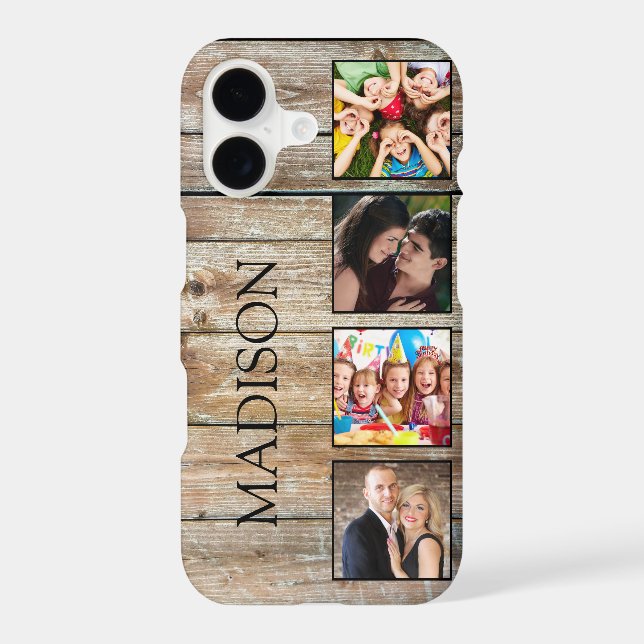 Create Your Custom Photo Collage Rustic Farmhouse iPhone Case (Back)