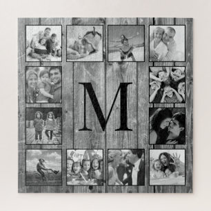 Create Your Custom Photo Collage Rustic Farmhouse Jigsaw Puzzle