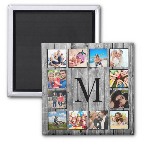 Create Your Custom Photo Collage Rustic Farmhouse Magnet