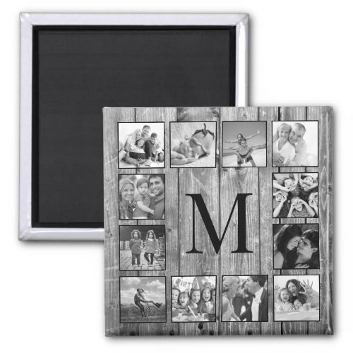 Create Your Custom Photo Collage Rustic Farmhouse Magnet