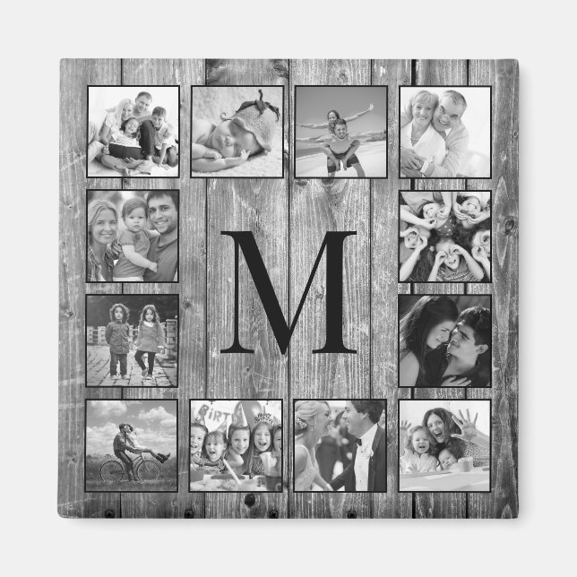 Create Your Custom Photo Collage Rustic Farmhouse Magnet (Front)