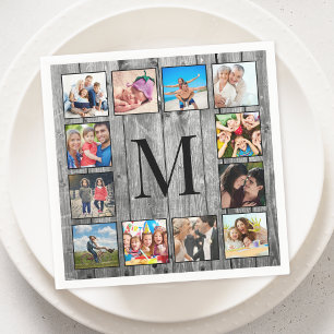 Create Your Custom Photo Collage Rustic Farmhouse Napkins