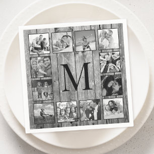 Create Your Custom Photo Collage Rustic Farmhouse Napkins