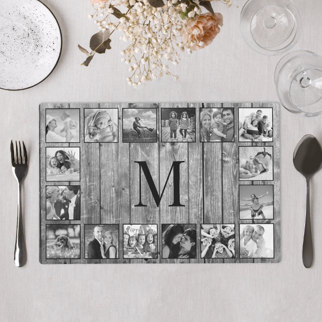 Create Your Custom Photo Collage Rustic Farmhouse Placemat (Creator Uploaded)