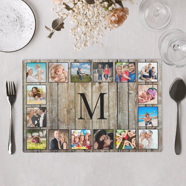 Create Your Custom Photo Collage Rustic Farmhouse Placemat (Creator Uploaded)