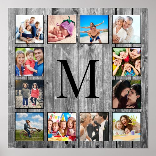 Create Your Custom Photo Collage Rustic Farmhouse Poster