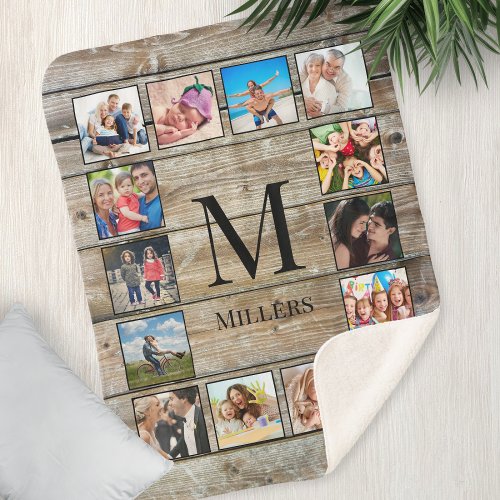 Create Your Custom Photo Collage Rustic Farmhouse Sherpa Blanket