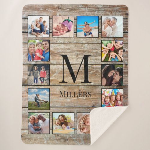 Create Your Custom Photo Collage Rustic Farmhouse Sherpa Blanket