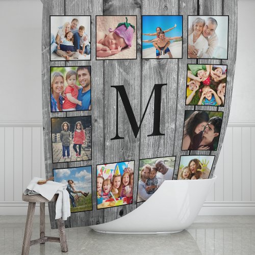 Create Your Custom Photo Collage Rustic Farmhouse Shower Curtain