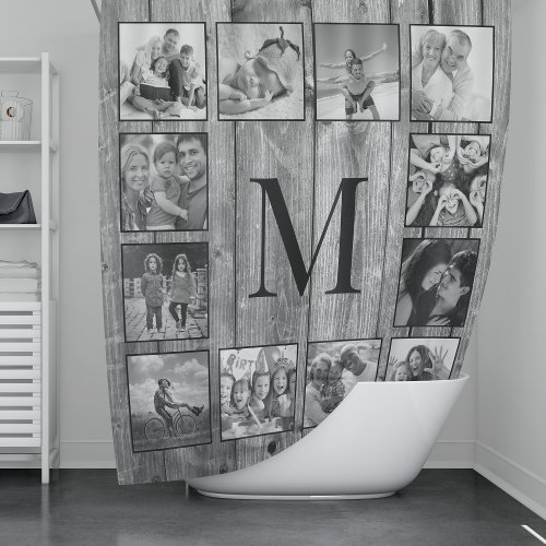 Create Your Custom Photo Collage Rustic Farmhouse Shower Curtain