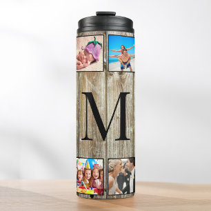 Create Your Custom Photo Collage Rustic Farmhouse Thermal Tumbler