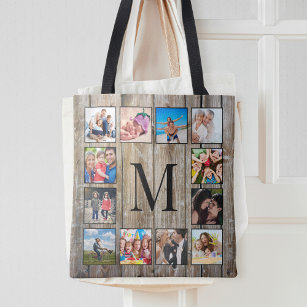 Create Your Custom Photo Collage Rustic Farmhouse Tote Bag