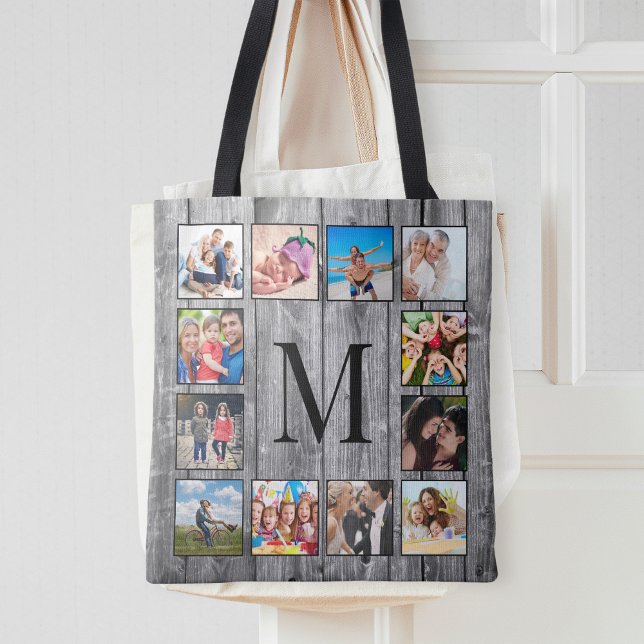 Create Your Custom Photo Collage Rustic Farmhouse Tote Bag (Creator Uploaded)