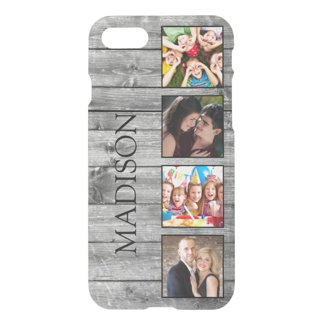 Create Your Custom Photo Collage Rustic Farmhouse Uncommon iPhone Case (Back)