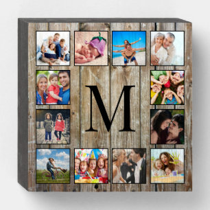Create Your Custom Photo Collage Rustic Farmhouse Wooden Box Sign
