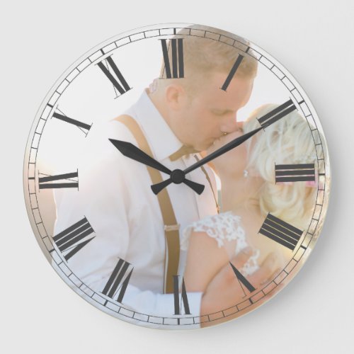Create Your Custom Photo Gray Couples Classy Large Clock