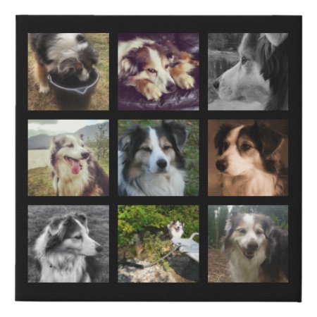 Create Your Custom Photo Grid For 9 Pet Photos. Faux Canvas Print