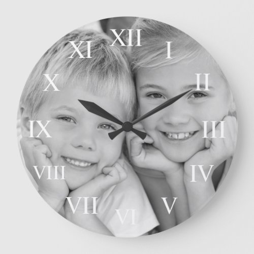 Create Your Custom Photo Modern Elegant Large Clock