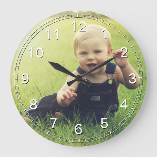 Create Your Custom Photo Modern Elegant Large Clock