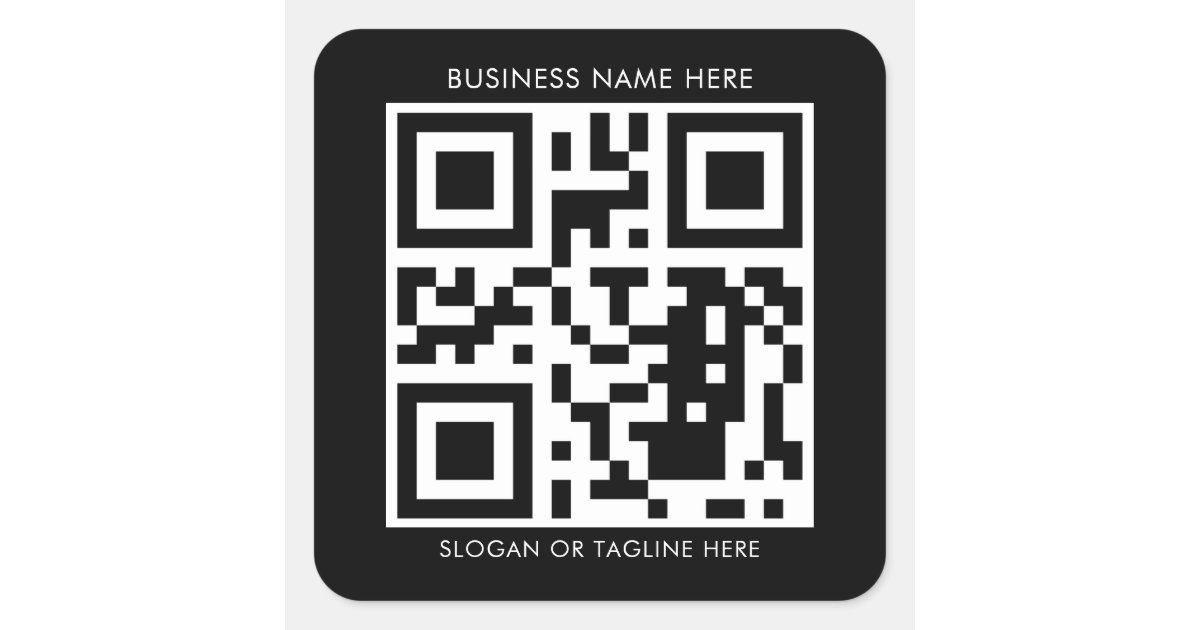 Create Your Custom QR Code With Business Name Square Sticker | Zazzle