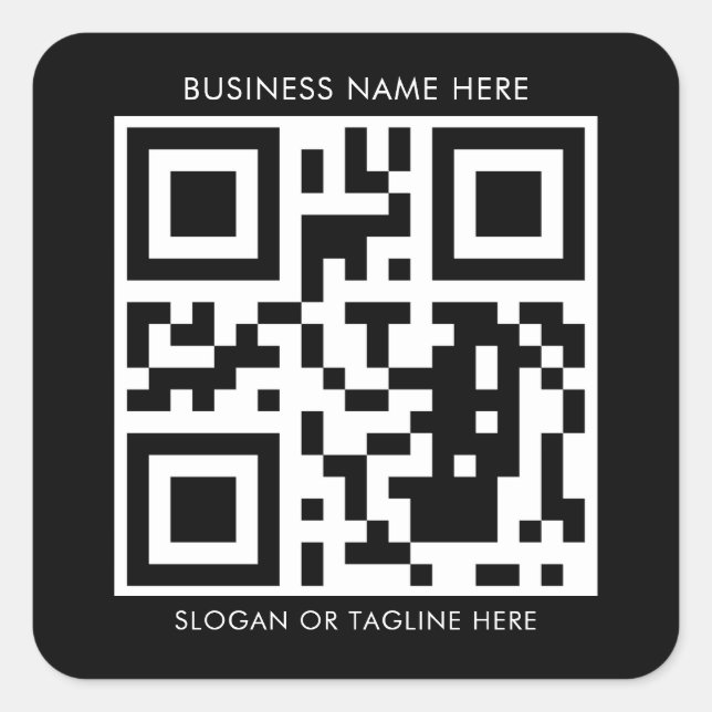 Create Your Custom QR Code With Business Name  Square Sticker (Front)