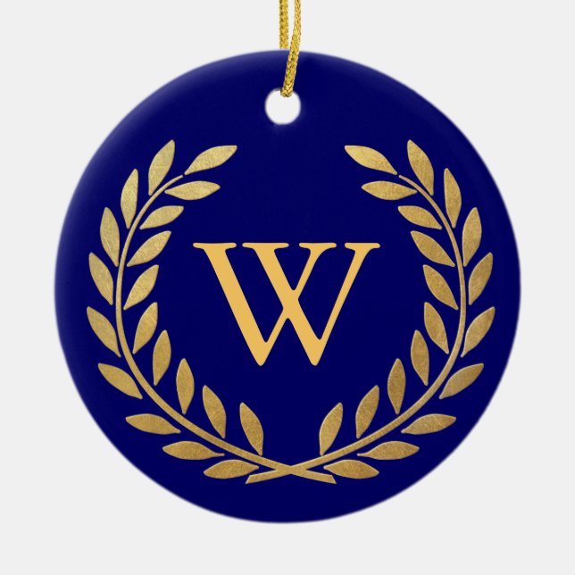 Create Your Decorative Monogram Ceramic Ornament (Front)