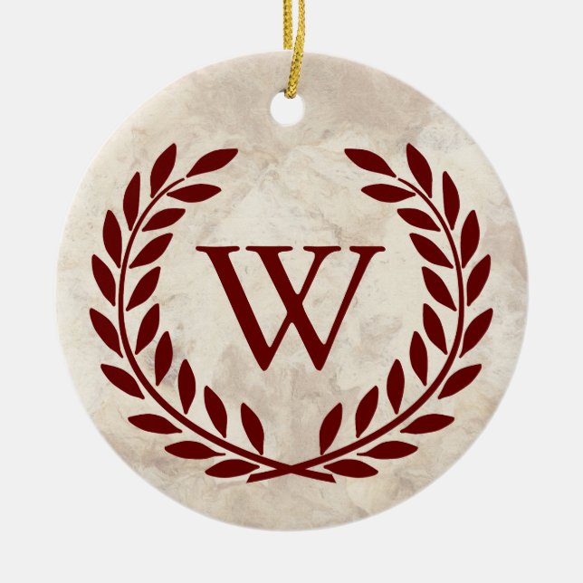 Create Your Decorative Monogram Ceramic Ornament (Front)