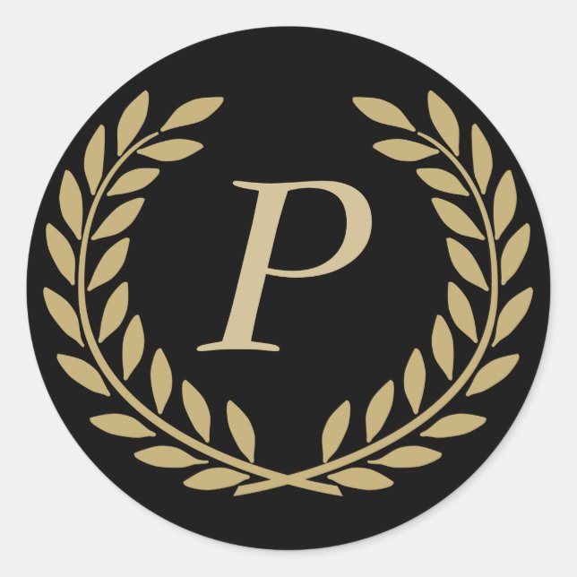 Create Your Decorative Monogram Classic Round Sticker (Front)