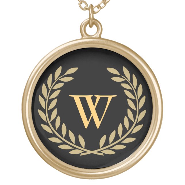Create Your Decorative Monogram Gold Plated Necklace (Front)