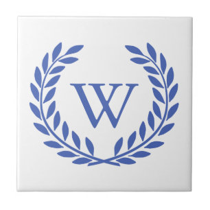 Create Your Decorative Wreath Monogram Ceramic Tile