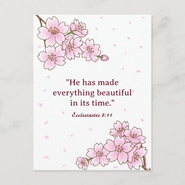 Create Your Desired Bible Art Floral Postcard  (Front)