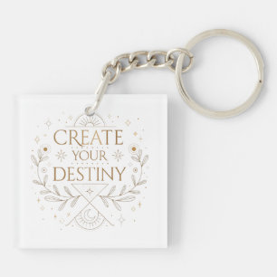 Create Your Destiny Elegant Minimalist Keychain