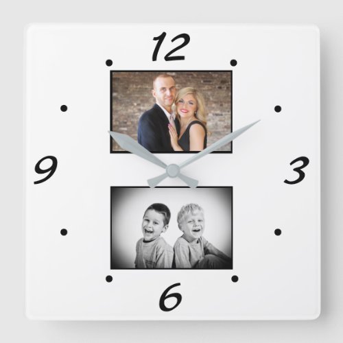 Create your Elegant Simple Photo Collage Square Wall Clock