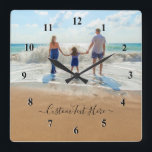 Create Your Family Photo Clock with Custom Text<br><div class="desc">Custom Photo and Text Wall Clocks - Unique Your Own Design - Personalized Family / Mom / Dad / Kids / Friends or Personal Clock Photo Gifts - Add Your Text and Photo - Resize and move elements with Customization tool ! or Choose font / size / color ! Transferable...</div>
